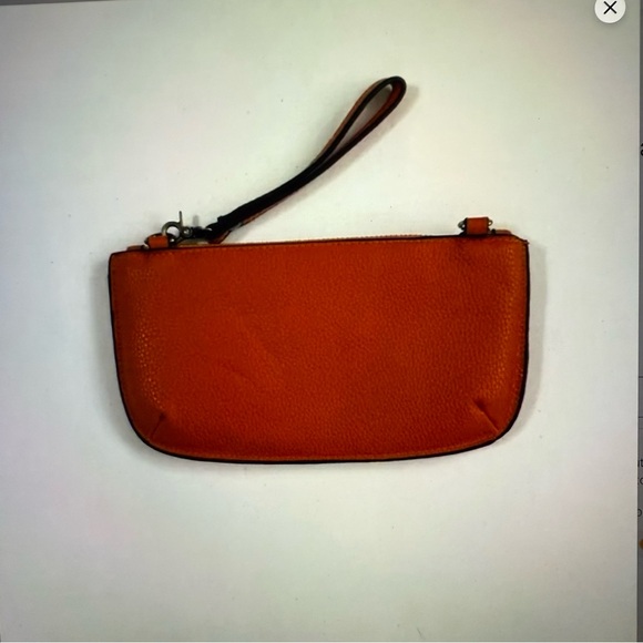 NWOT Just Millie orange leather Crossbody wristlet clutch - Picture 6 of 12